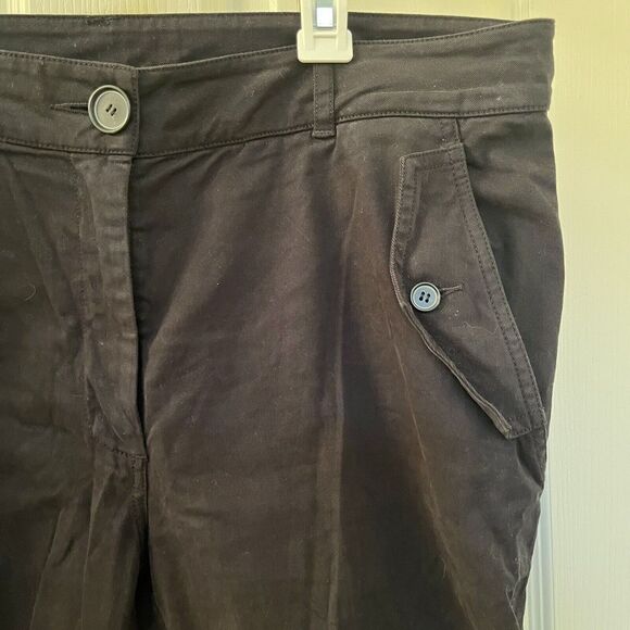 Robert Rodriguez Black Ruched Stretch Cotton Pants Slim Fit Women's Size 10 - Picture 6 of 16